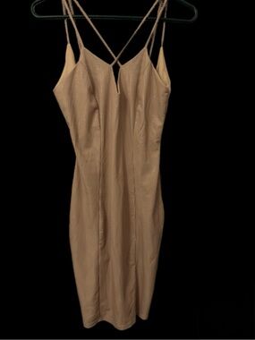 Charlotte Russe Beige Strappy Midi Slip Dress